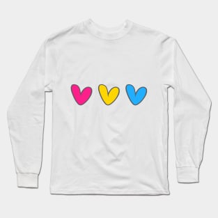 Pansexual hearts flag Long Sleeve T-Shirt